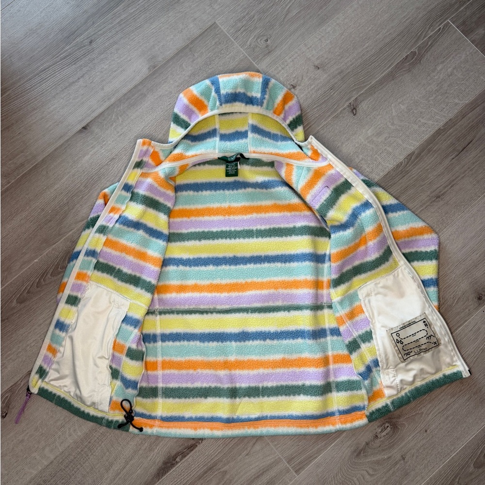 LL Bean Kids Multicolor Pastel Stripe Fleece M - Picture 4 of 6